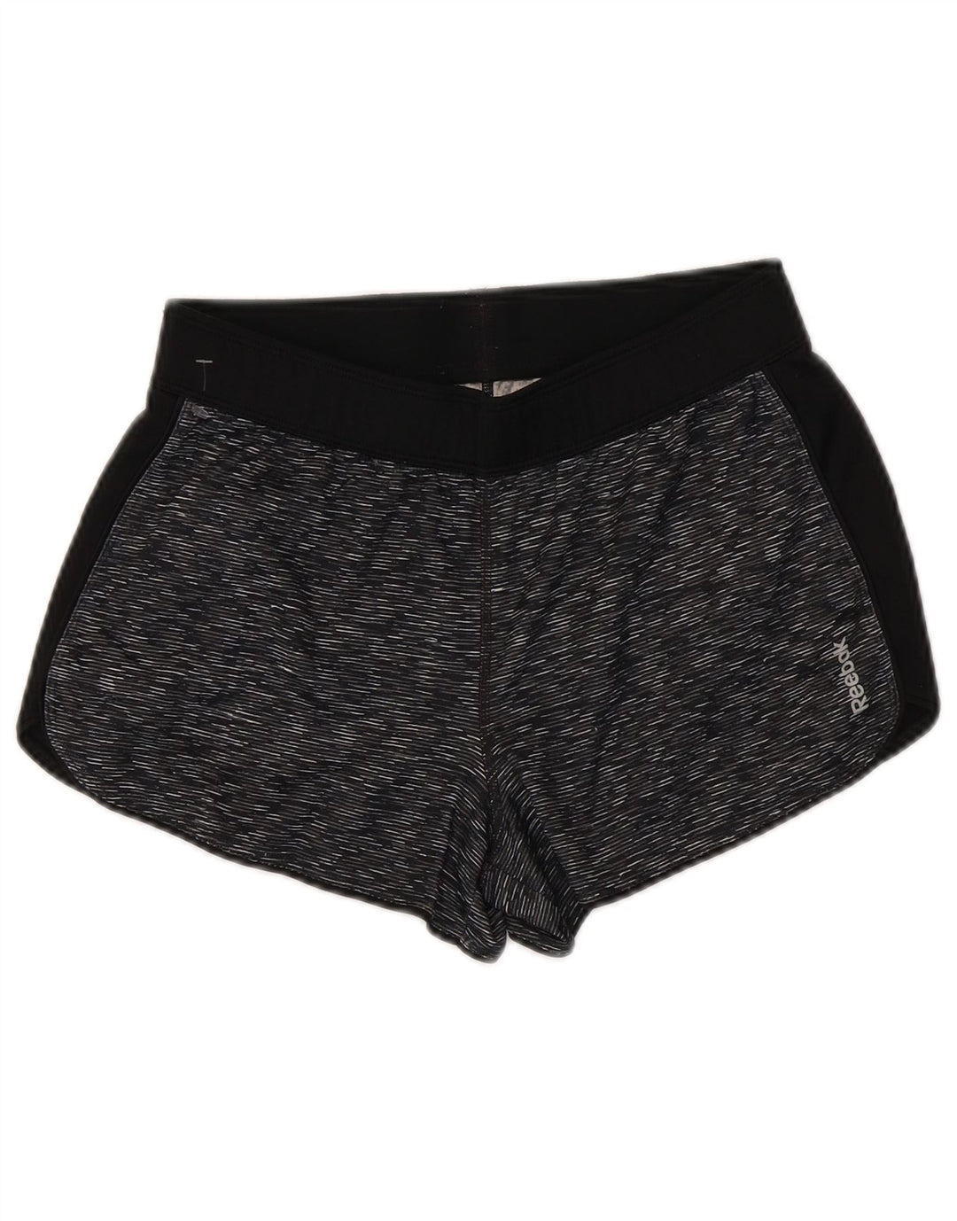 REEBOK Short de sport pour femme UK 10 Small Gris Moucheté Polyester