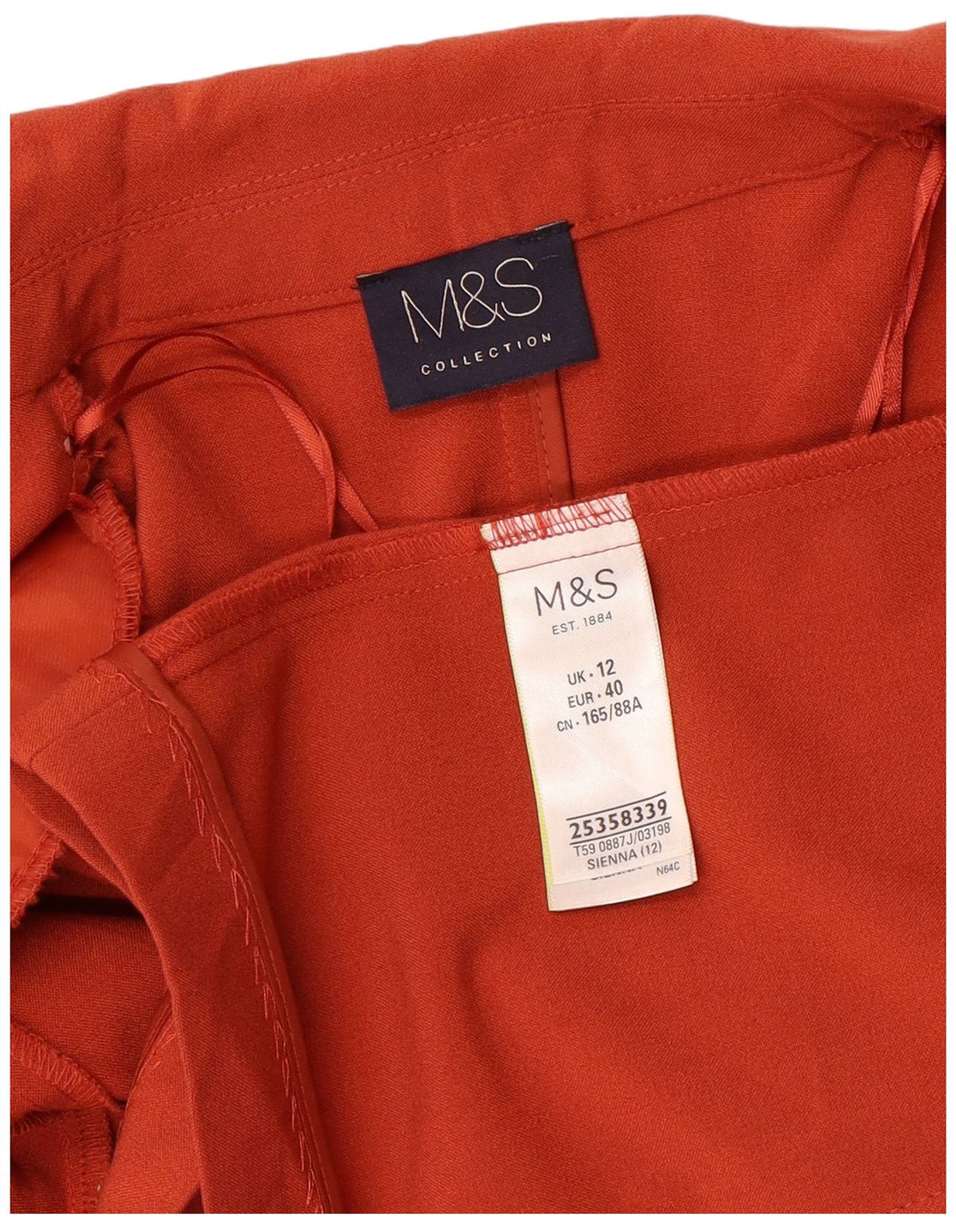 Marks & Spencer Veste blazer ouverte à manches 3/4 pour femme UK 12 Orange moyen