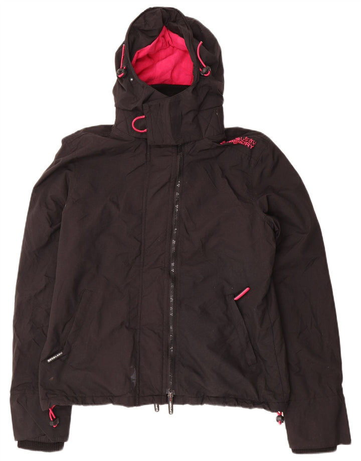 SUPERDRY Veste coupe-vent à capuche Windcheater pour femme UK 14 Medium Noir