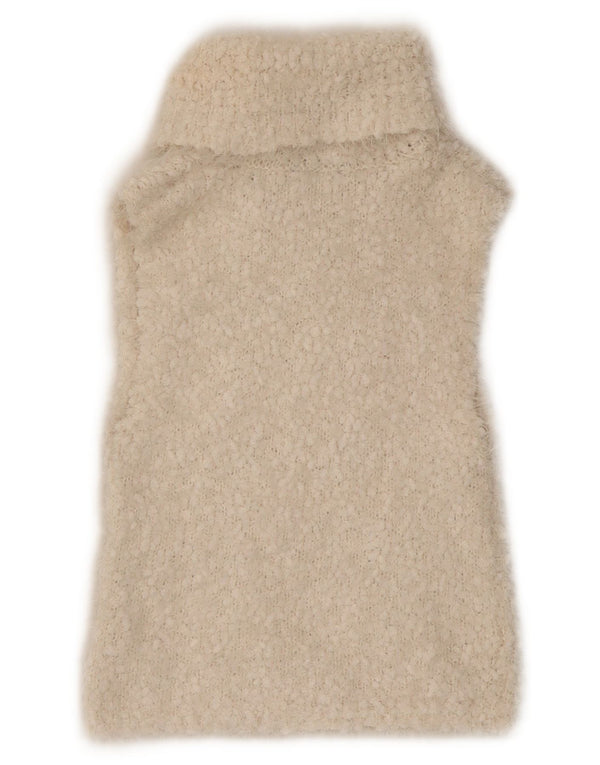 Zara Womens Crop Vest Débardeur UK 8 Petit Polyester Blanc Cassé