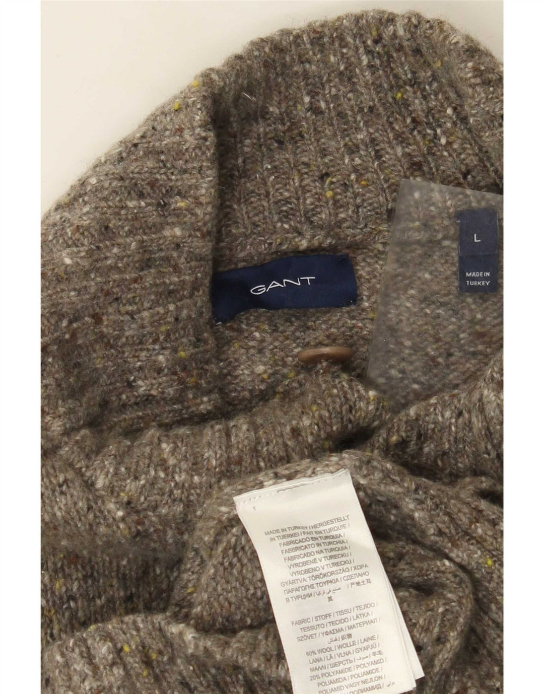 Gant Cardigan Homme Pull Large Vert Moucheté Laine