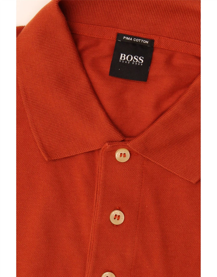 HUGO BOSS Mens Polo Shirt Large Red Cotton Vintage Hugo Boss and Second-Hand Hugo Boss from Messina Hembry 