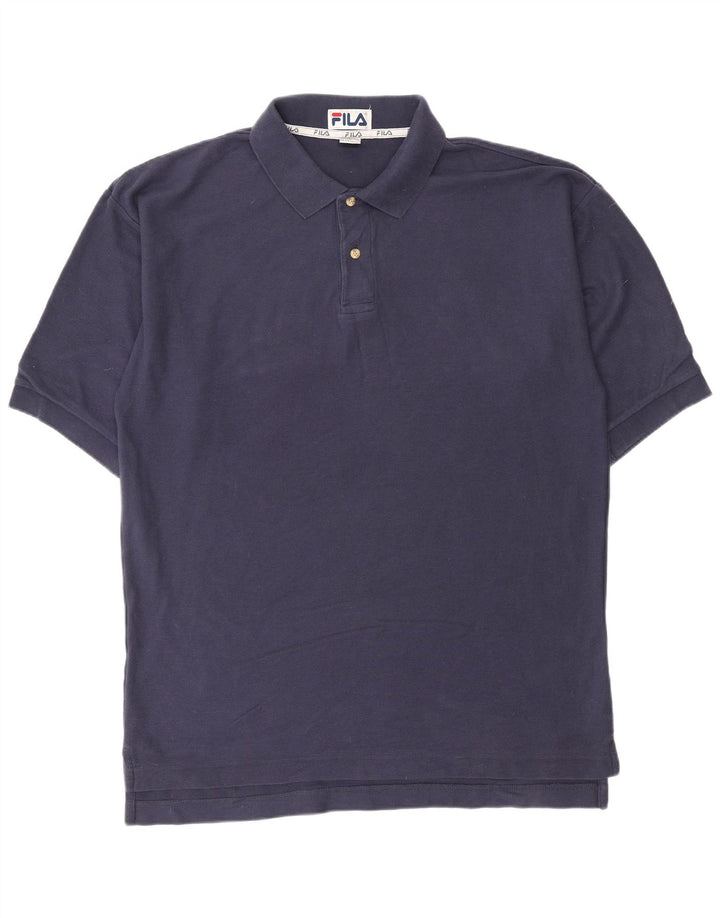 FILA Polo Homme Large Bleu Marine Coton