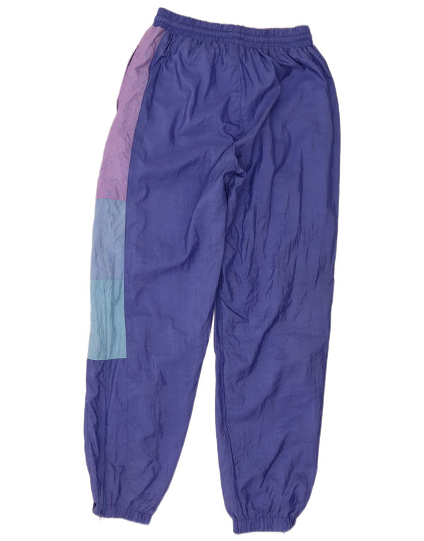 vintage Mens Survêtement Pantalon Joggers Petit Violet Colorblock Nylon