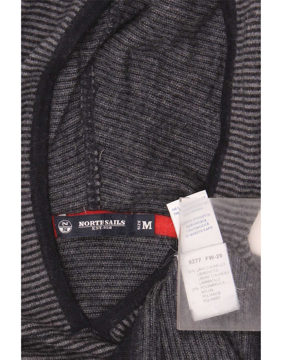 North Sails Pull à capuche pour femme UK 12 Laine rayée gris moyen