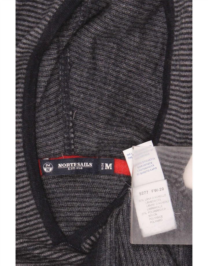 North Sails Pull à capuche pour femme UK 12 Laine rayée gris moyen