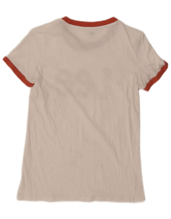 Lee T-shirt graphique pour femme UK 6 XS Blanc Colourblock