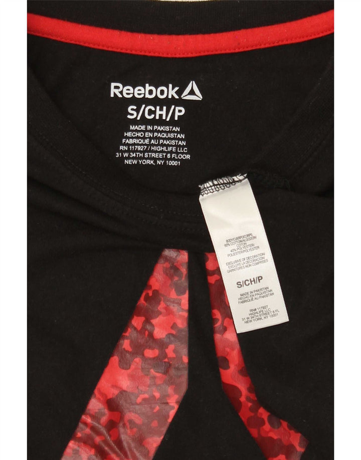 Reebok T-Shirt Graphique Homme Petit Noir Coton