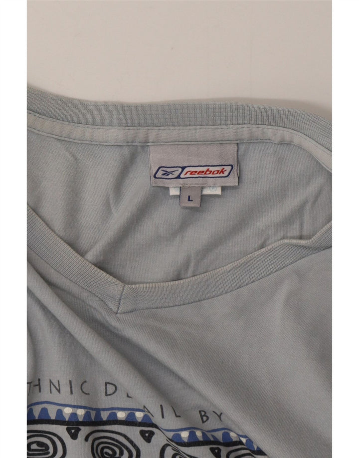 REEBOK T-Shirt Graphique Homme Grand Bleu Coton