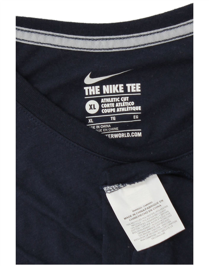 Nike Mens Athletic Cut T-Shirt Top XL Bleu Marine Colorblock Polyester
