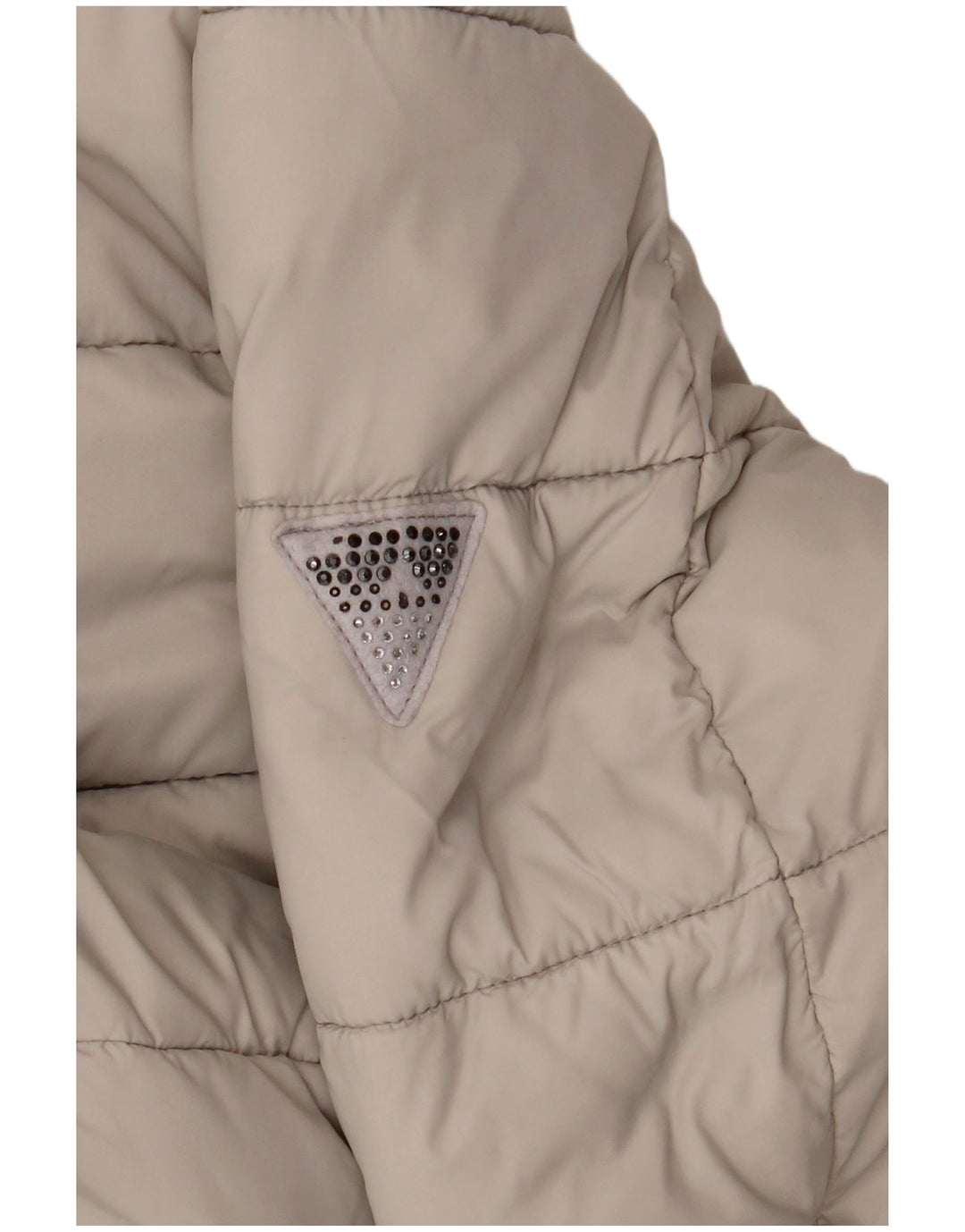 GUESS Veste matelassée pour femme UK 16 Large Beige Polyester