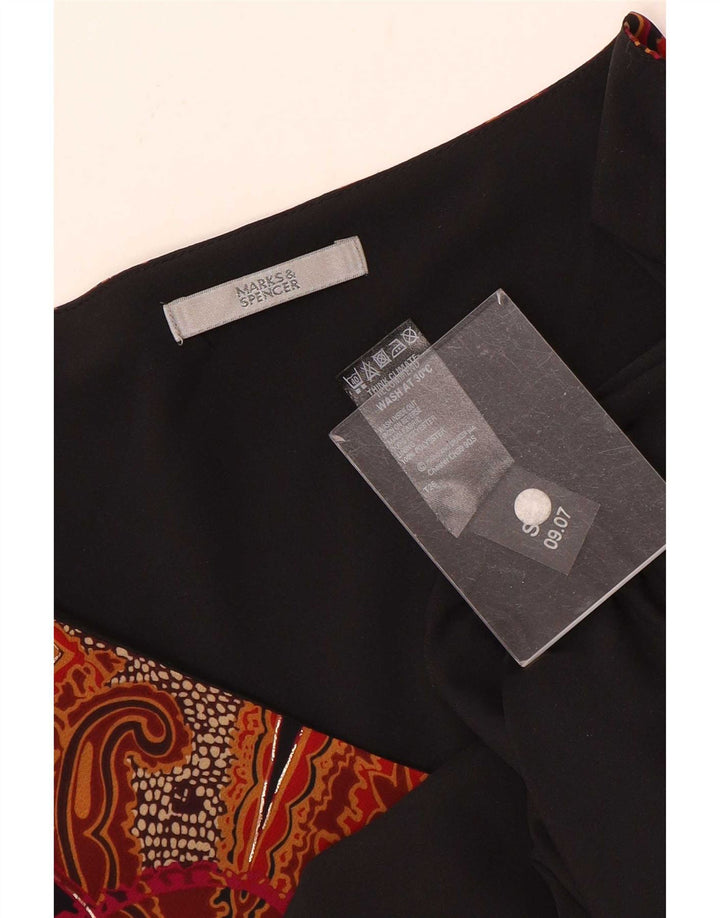 Marks & Spencer Chemisier Femme Top UK 20 2XL Noir Paisley Polyester