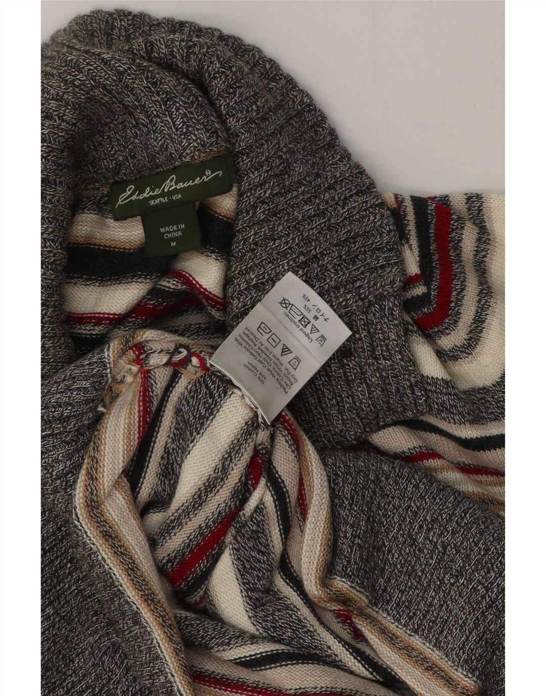 Eddie Bauer Pull à col boutonné pour femme UK 14 Medium Multicolore