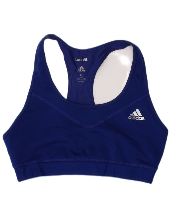 Adidas Femme Tech Fit Graphic Sport Bra Top Petit Bleu Marine Sports