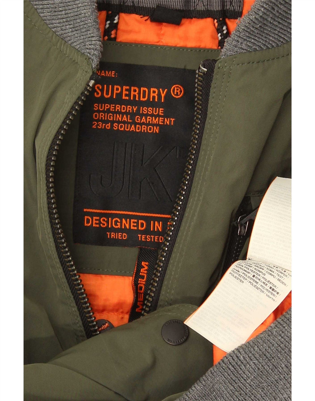 Superdry Veste Bomber Homme UK 38 Polyester Colorblock Vert Moyen