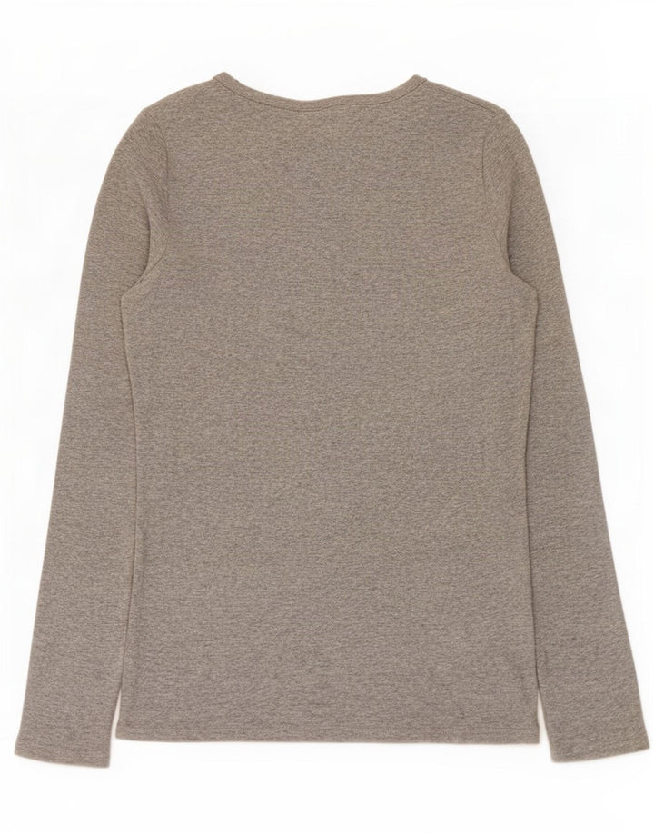 Benetton Haut à manches longues pour femme UK 42 Gris moyen Coton