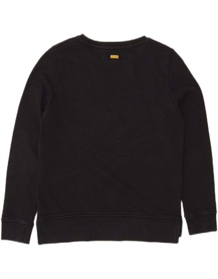BARBOUR Sweat-shirt graphique pour femme UK 10 Petit coton noir