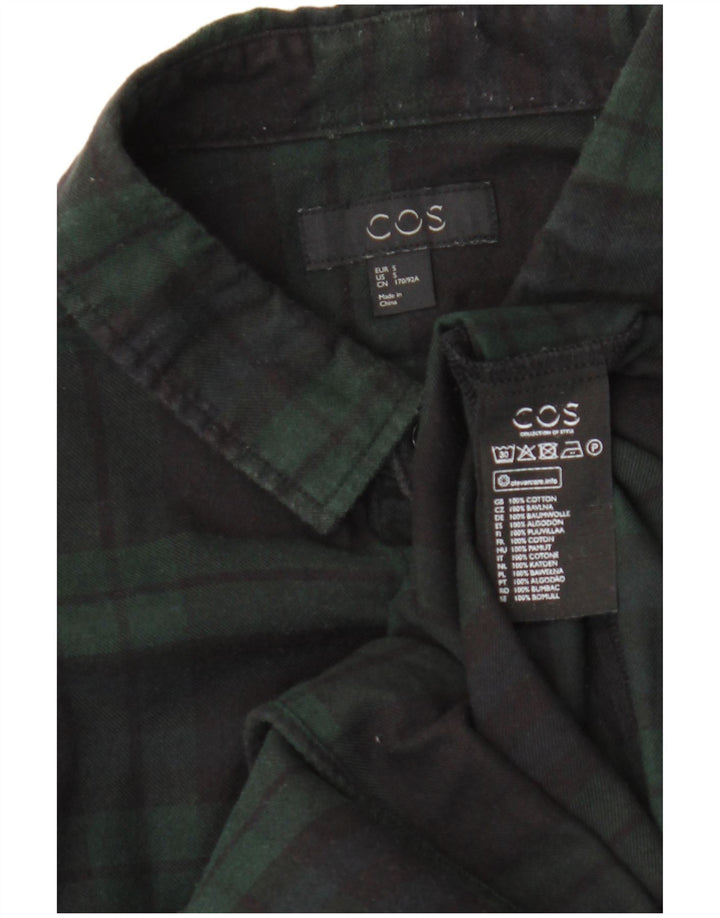 Cos Chemise en flanelle pour homme Petit coton à carreaux vert