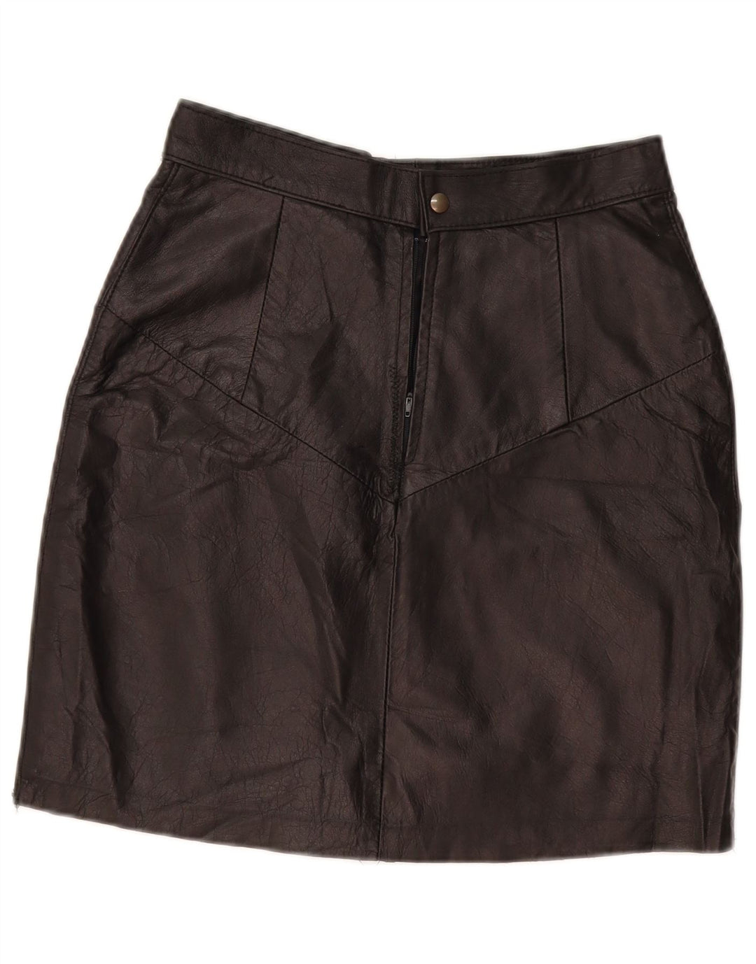 jupe en cuir femme vintage W28 Noir moyen