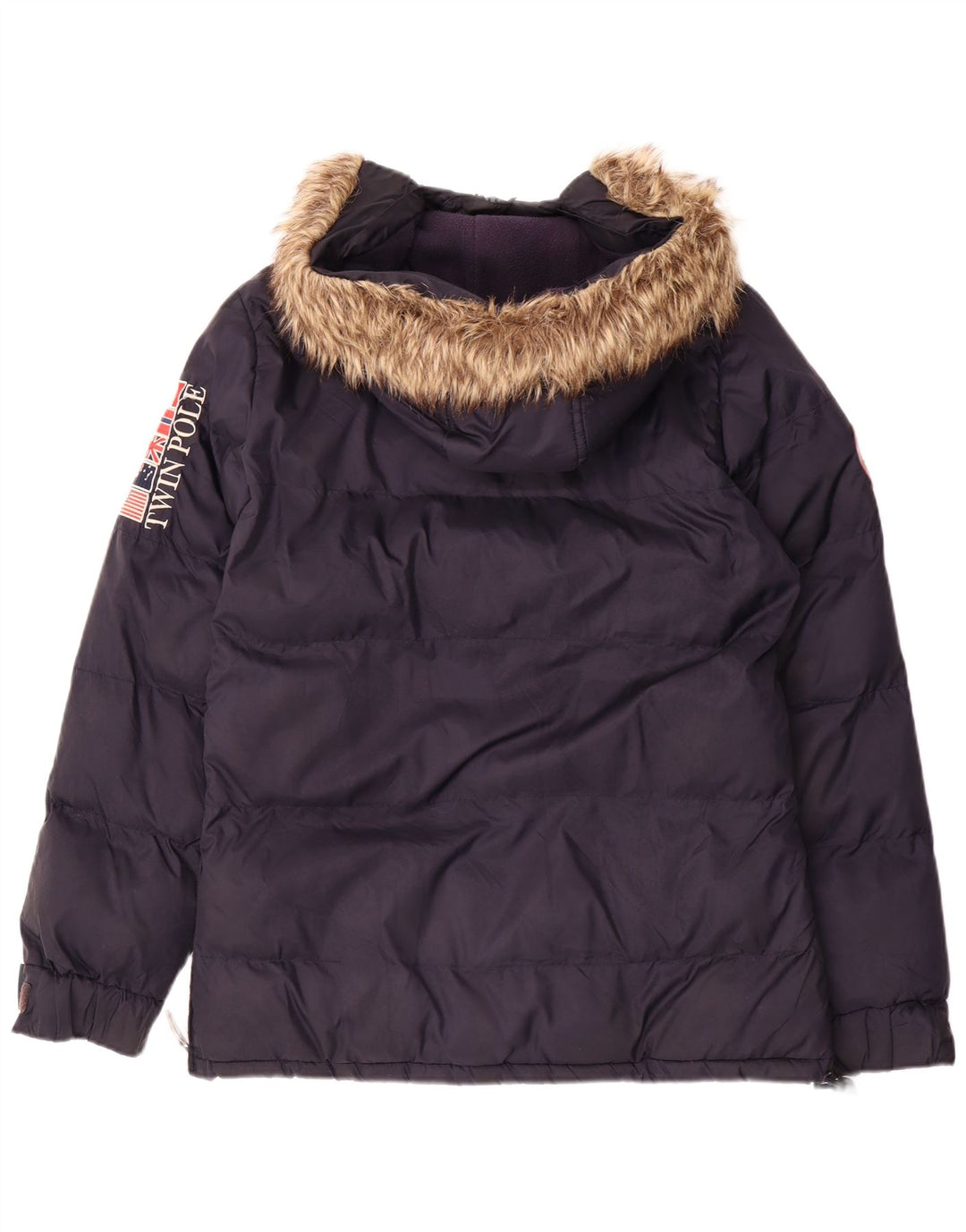 Norvège Veste matelassée Anorak à capuche pour homme UK 36 Petit Bleu Marine Polyester