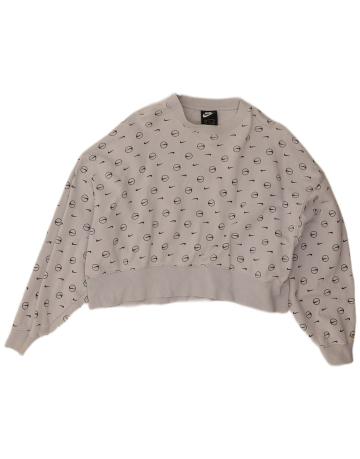 Nike Sweat-shirt court surdimensionné pour femme UK 10 Petit Gris