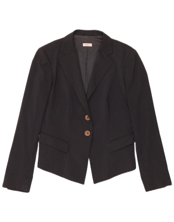 Max & Co. Veste blazer à 2 boutons pour femme UK 14 Grandes rayures noires