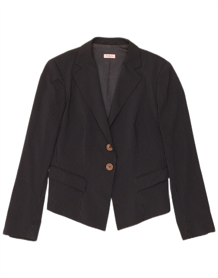 Max & Co. Veste blazer à 2 boutons pour femme UK 14 Grandes rayures noires