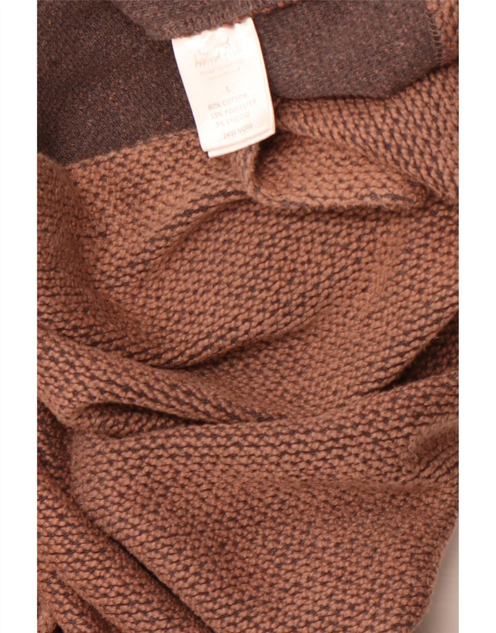 WEIRD FISH Pull à capuche zippé pour homme en coton marron