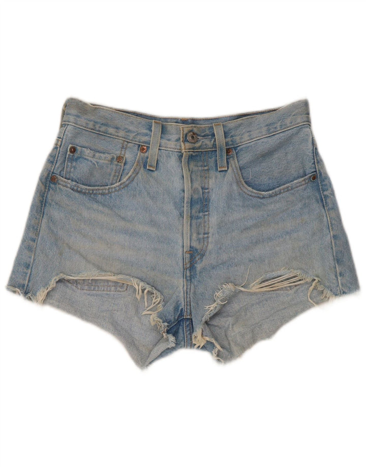 Levi's Short en Jean 501 Distressed Femme W26 Petit Bleu Coton
