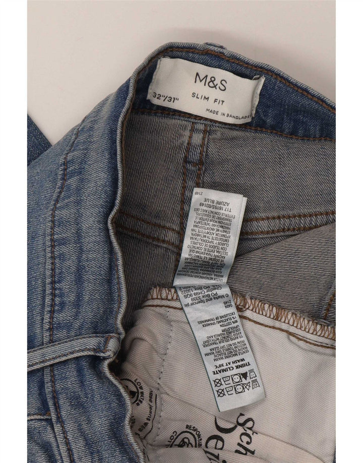 Marks & Spencer Jean Slim Homme W32 L31 Bleu Coton