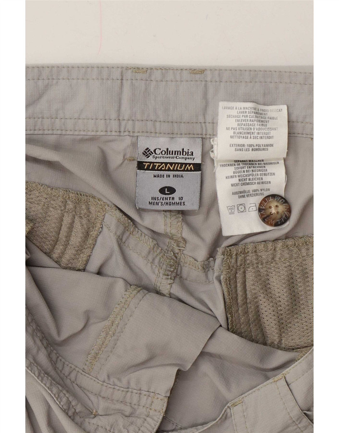 Columbia Short Cargo Titanium Homme Large W36 Gris Polyamide