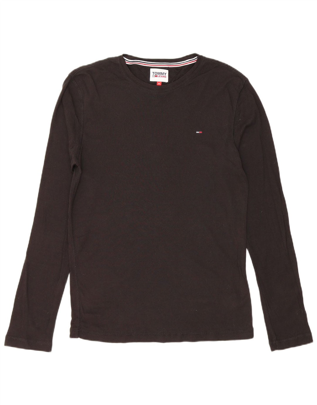 TOMMY HILFIGER Womens Top Long Sleeve UK 14 Medium Black Cotton