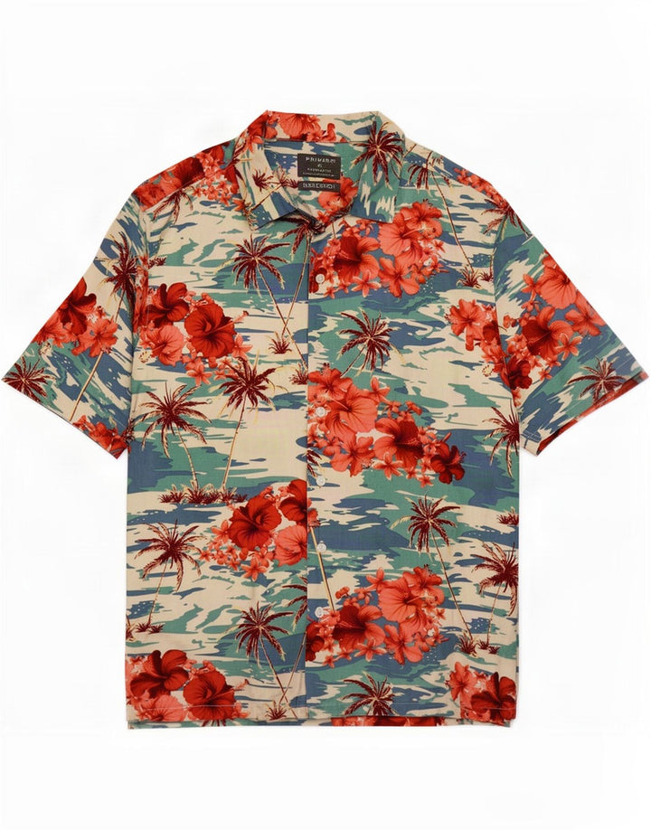Primark Chemise à manches courtes pour homme XL Multicolore Floral Hawaïen