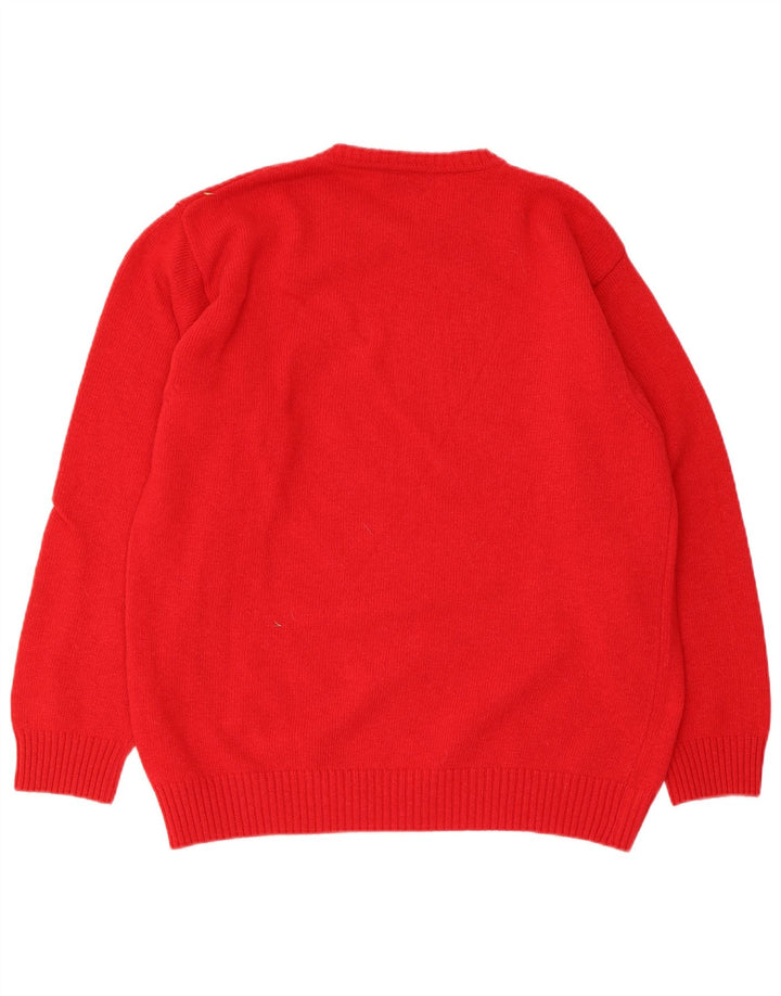 Sergio Tacchini Pull à col rond pour homme en laine rouge moyen