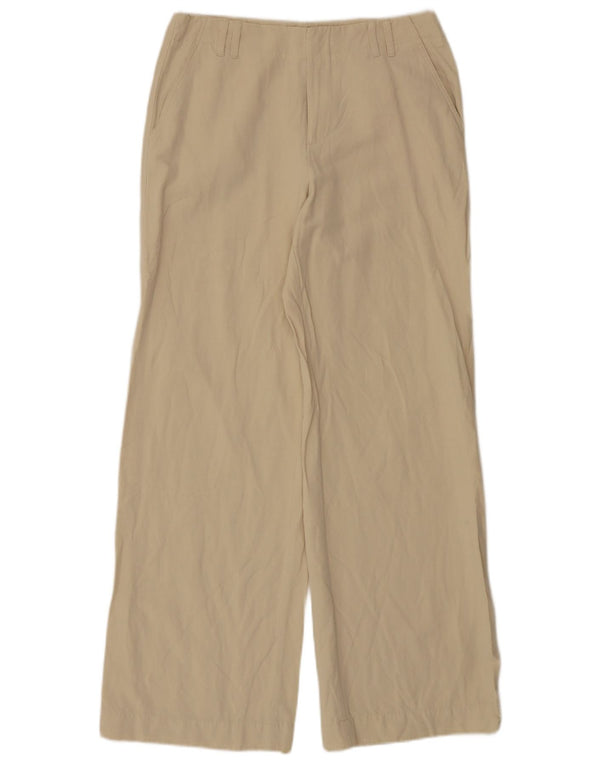 Zara Pantalon Chino Large Femme Moyen W28 L31 Beige Viscose