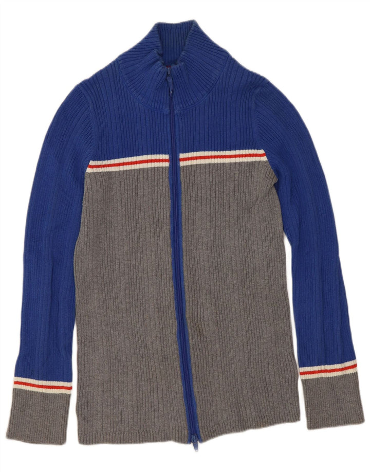 Eddie Bauer Cardigan pour femme en coton color block Bleu moyen UK 12