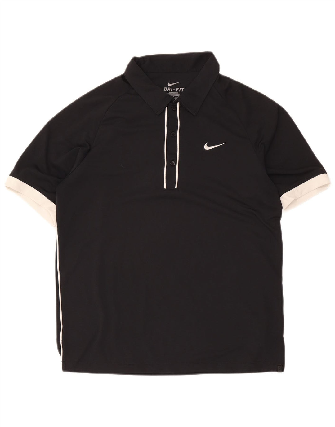 Nike Polo Dri Fit pour homme UK 38/40 Polyester color block noir moyen