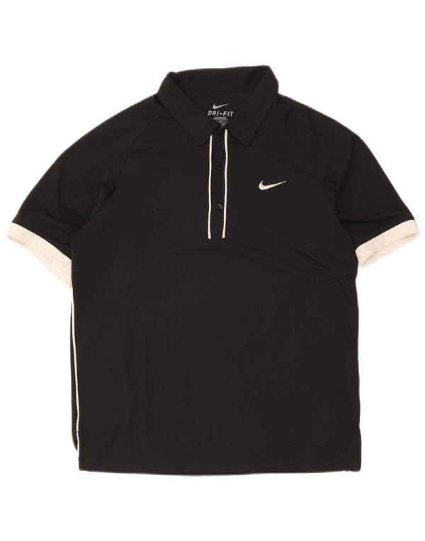 Nike Polo Dri Fit pour homme UK 38/40 Polyester color block noir moyen