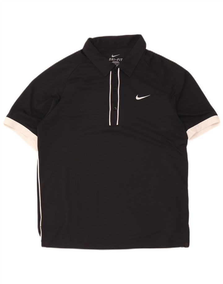 Nike Polo Dri Fit pour homme UK 38/40 Polyester color block noir moyen