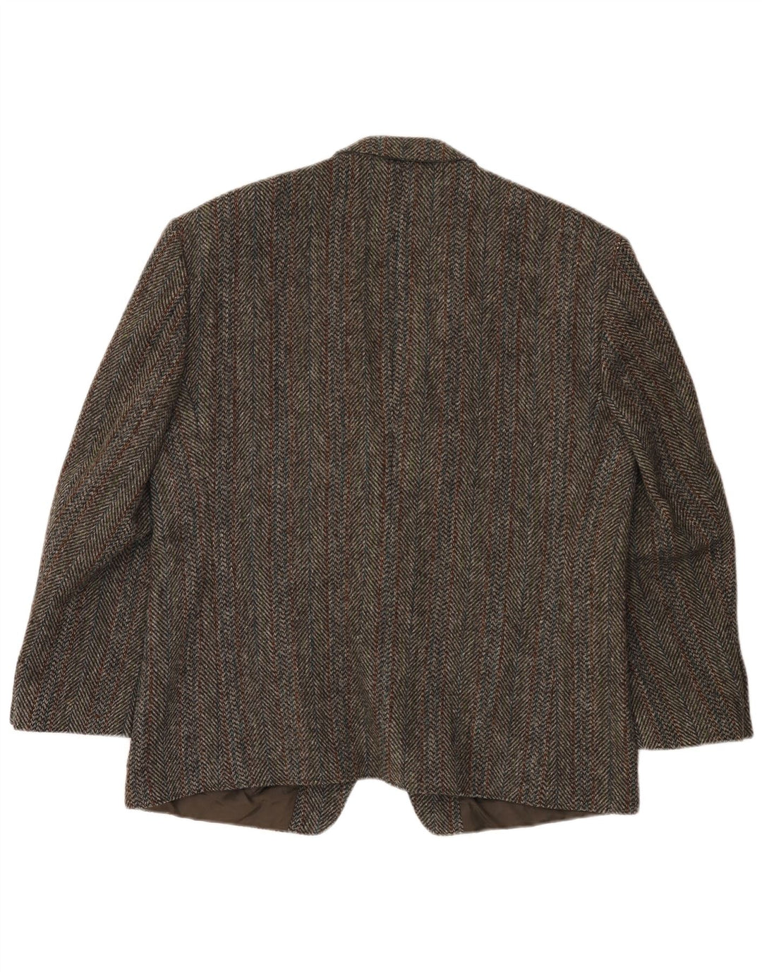 Harris Tweed Veste blazer à 2 boutons pour homme UK 40 Grand chevrons marron