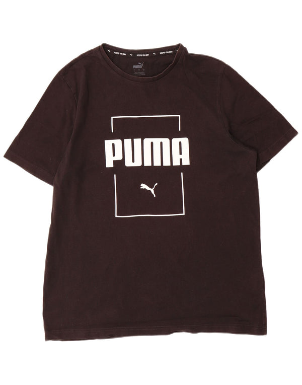 Puma T-shirt graphique pour hommes, grand, noir, coton