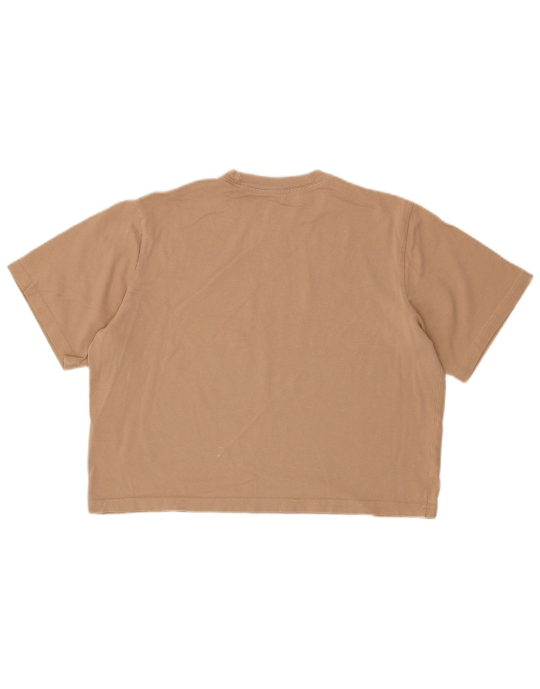 Nike Womens Crop T-Shirt Top UK 14 Coton Beige Moyen