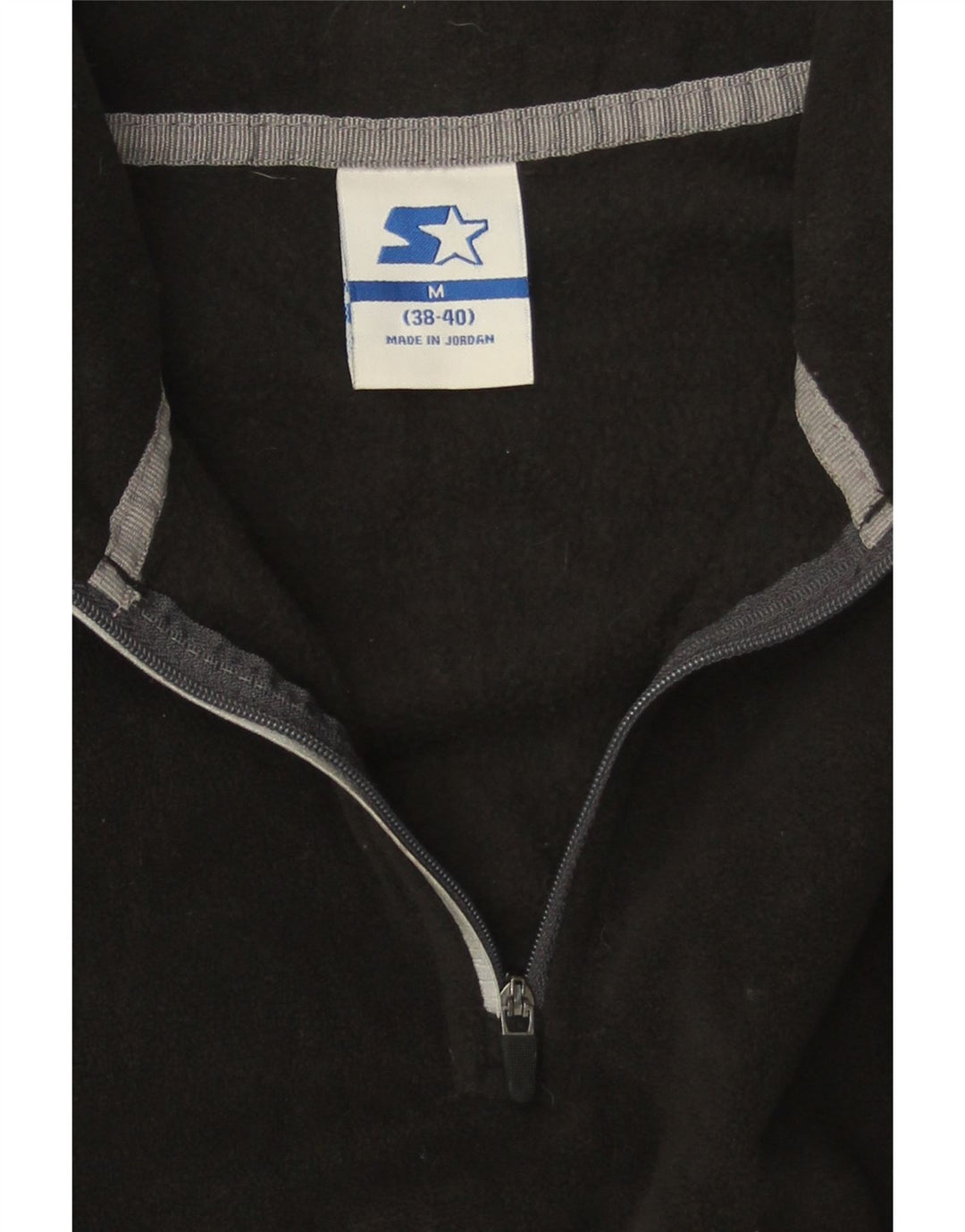 STARTER Pull polaire à col zippé pour homme UK 38/40 Noir moyen Polyester
