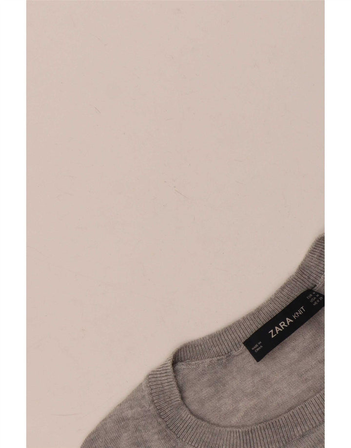 Zara Pull ras du cou pour femme UK 14 Gris moyen