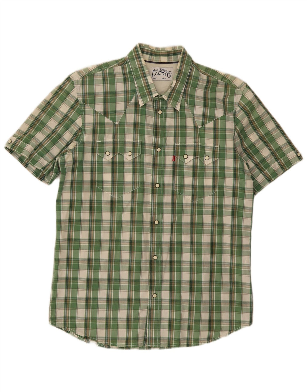 Levi's Chemise Graphique à Manches Courtes Homme Vert Carreaux Coton