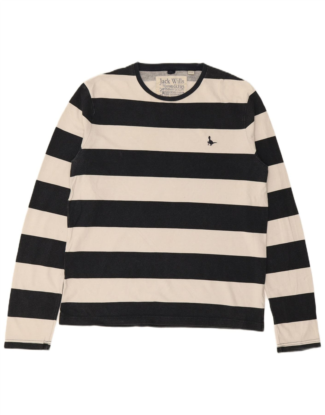 JACK WILLS Haut Homme Manches Longues Coton Rayé Bleu Marine Moyen