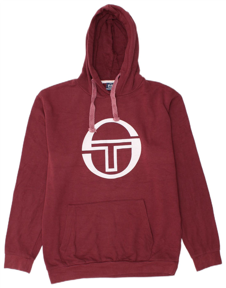 Sergio Tacchini Pull à capuche graphique pour homme en coton marron moyen