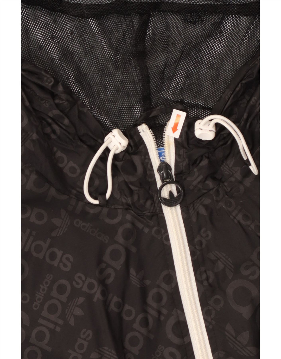 ADIDAS Veste de pluie à capuche graphique pour homme UK 38 Medium Noir Polyamide