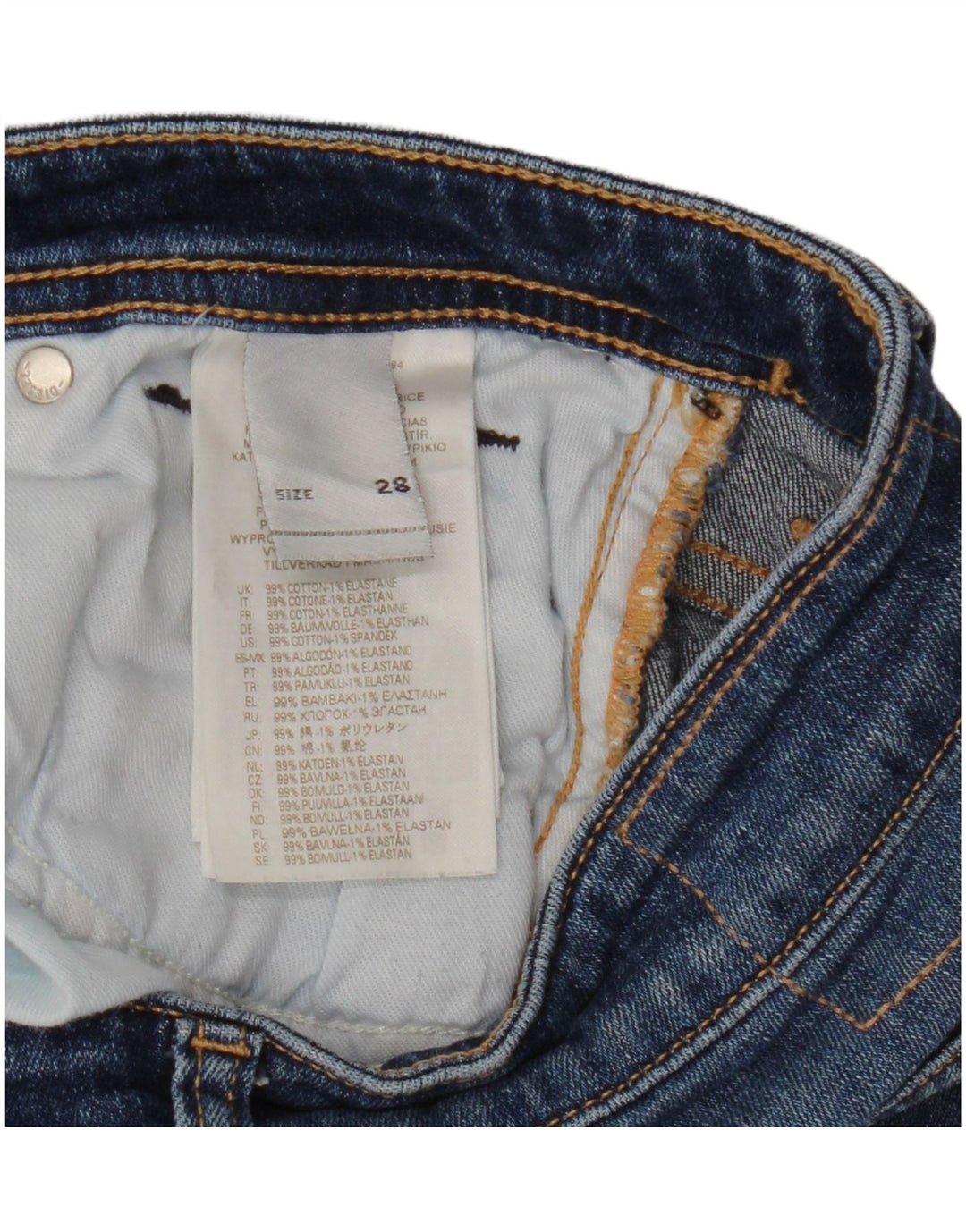 Jean Slim Femme Diesel W28 L26 Bleu Coton