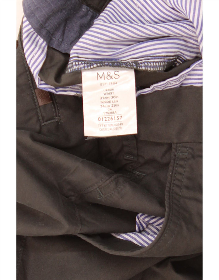 Marks & Spencer Pantalon Chino Coupe Regular Homme W36 L29 Gris Coton